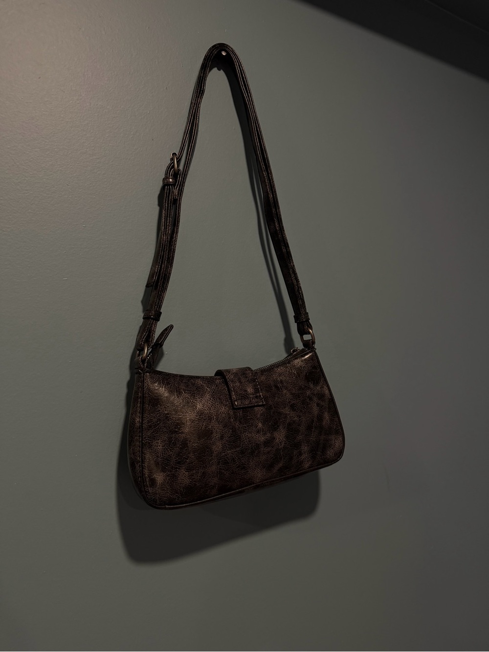 Ardene Black Faux-Leather Shoulder Bag with Buckle Detail - Picture 2 of 2